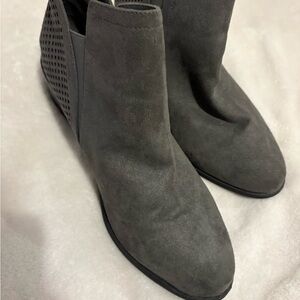 Gray Suede Ankle Boots